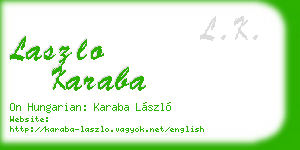 laszlo karaba business card